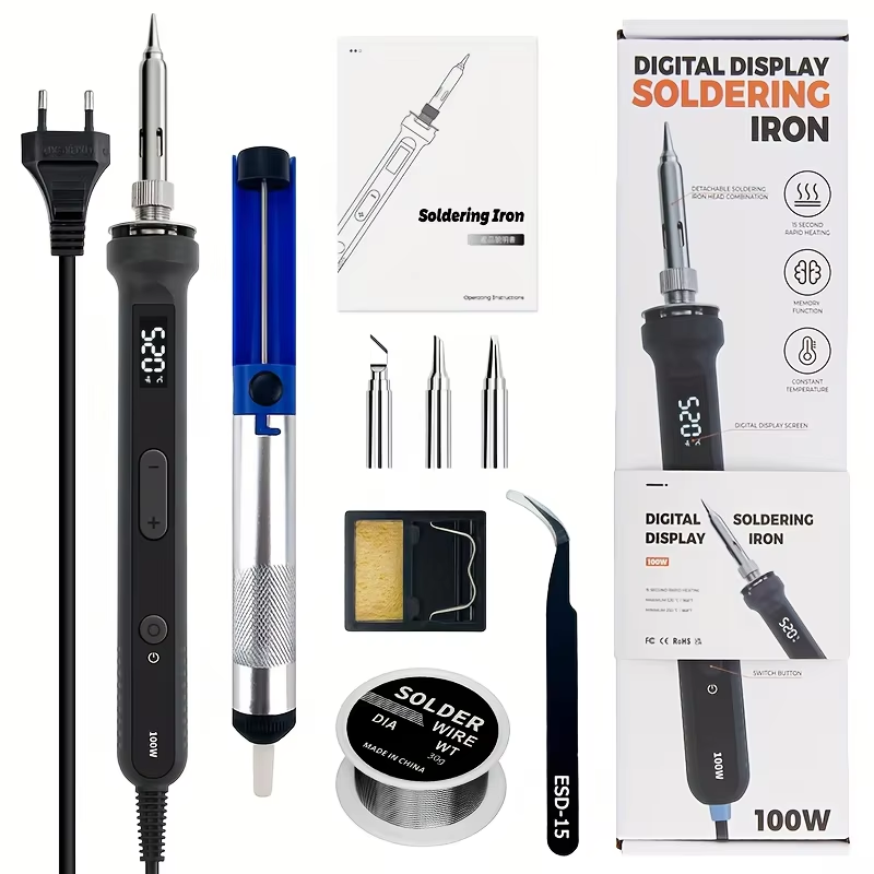Electronics Repair Kit - 100W Digitaler Lötkolben-Kit, elektrisches Schweißwerkzeug mit