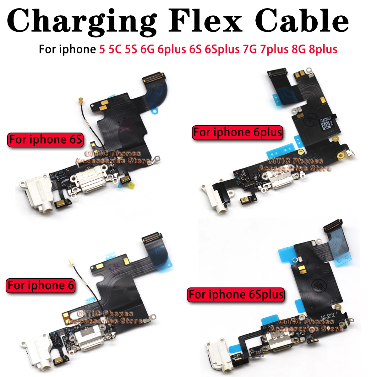5 stücke Für iPhone 6 6S 7 8 P – Charging Port Flex Bewertung und Preis